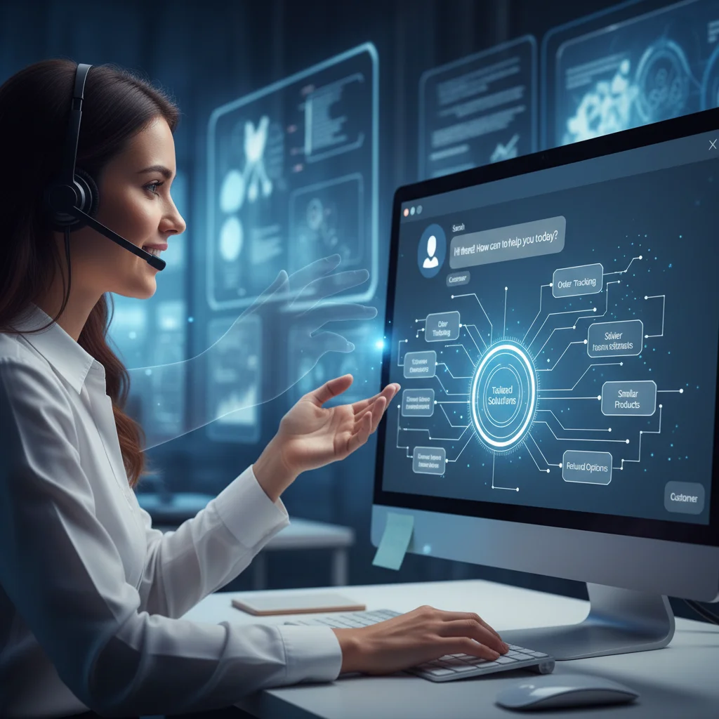 Customer service using AI to provide personalized support and recommendations.
