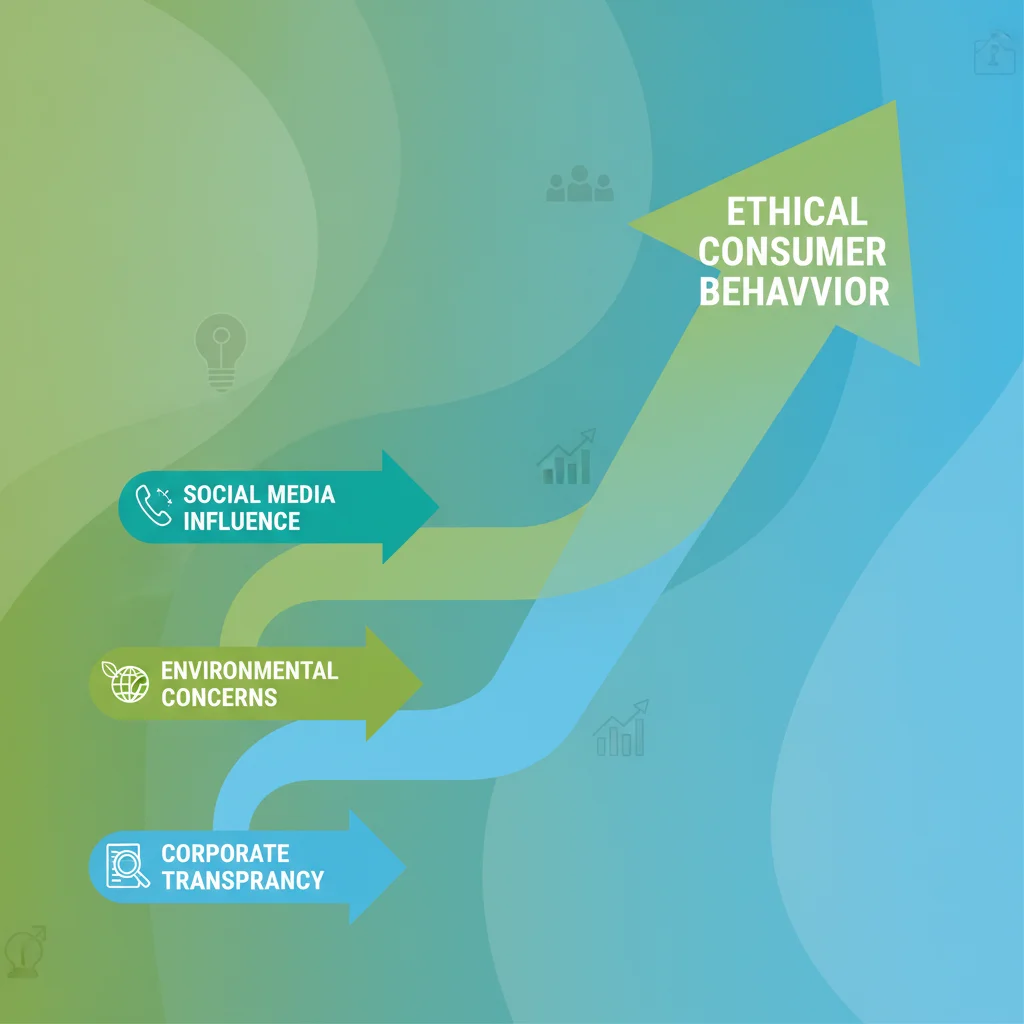 Infographic illustrating factors driving ethical consumer behavior and market growth.