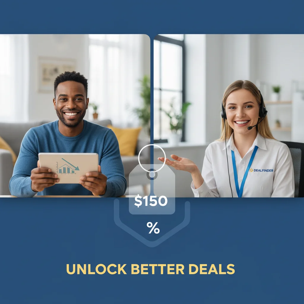 Person successfully negotiating a better deal with a customer service representative, demonstrating advanced buying techniques.