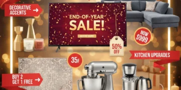 End-of-Year Sales 2026: 9 Smart Buys to Refresh Your Home and Save Big End-of-year sales graphic with discounted home items