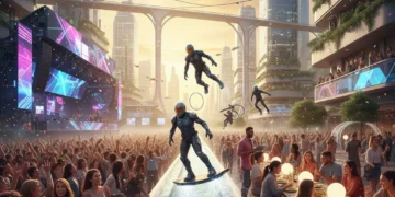 The Experience Economy: Why US Consumers Prioritize Experiences in 2026 Diverse group enjoying experiences, futuristic city skyline 2026