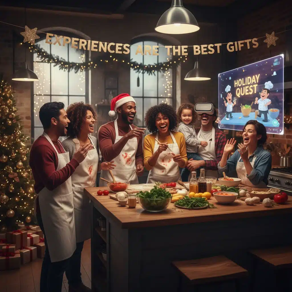Friends and family enjoying an experiential holiday gift
