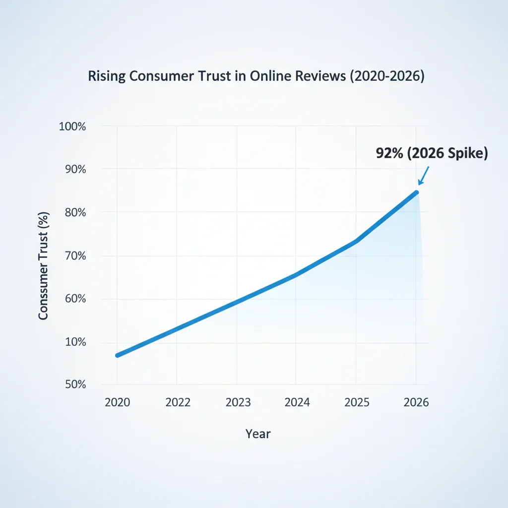 Graph illustrating the rising trend of consumer trust in online reviews