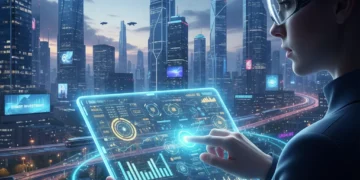 Smart Buying Tactics 2026: Cut Costs by 18% Beyond Coupons Person using a tablet to compare prices for smart buying in 2026, illustrating advanced cost-cutting strategies.