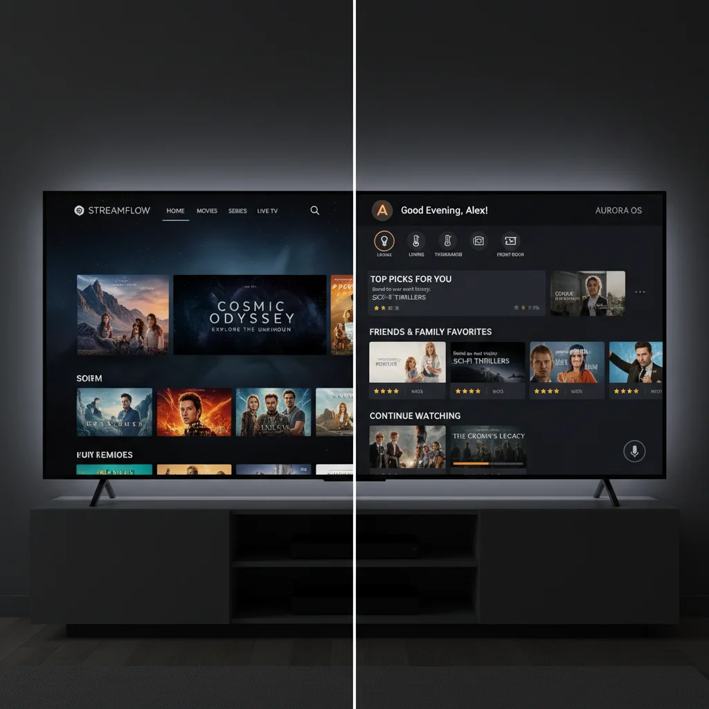 Comparison of two different streaming device user interfaces