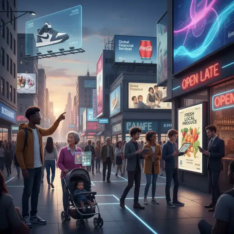Diverse consumers engaging with digital and traditional media, illustrating the 2026 US consumer journey.