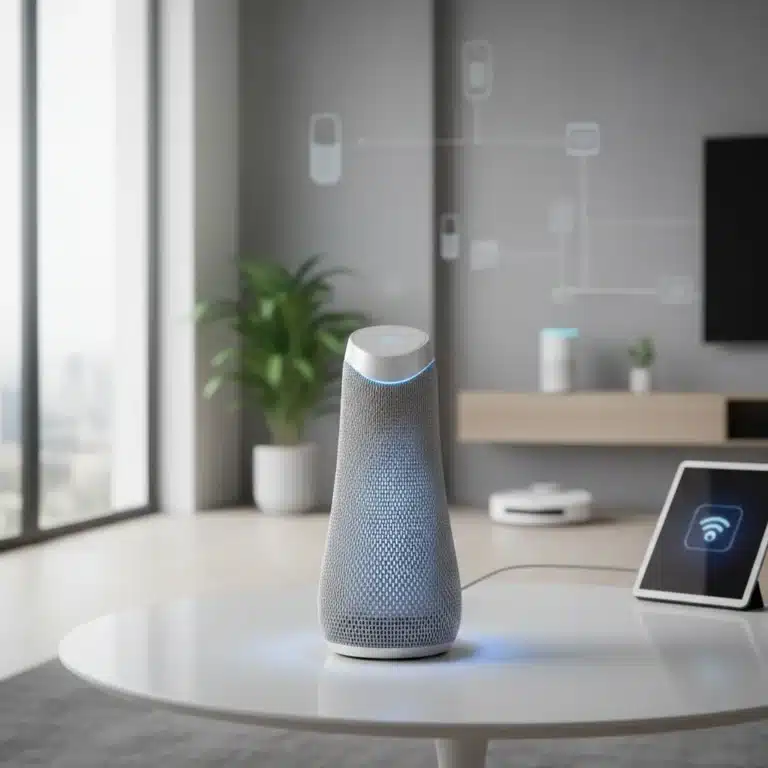 Modern mesh WiFi system unit providing seamless home internet coverage