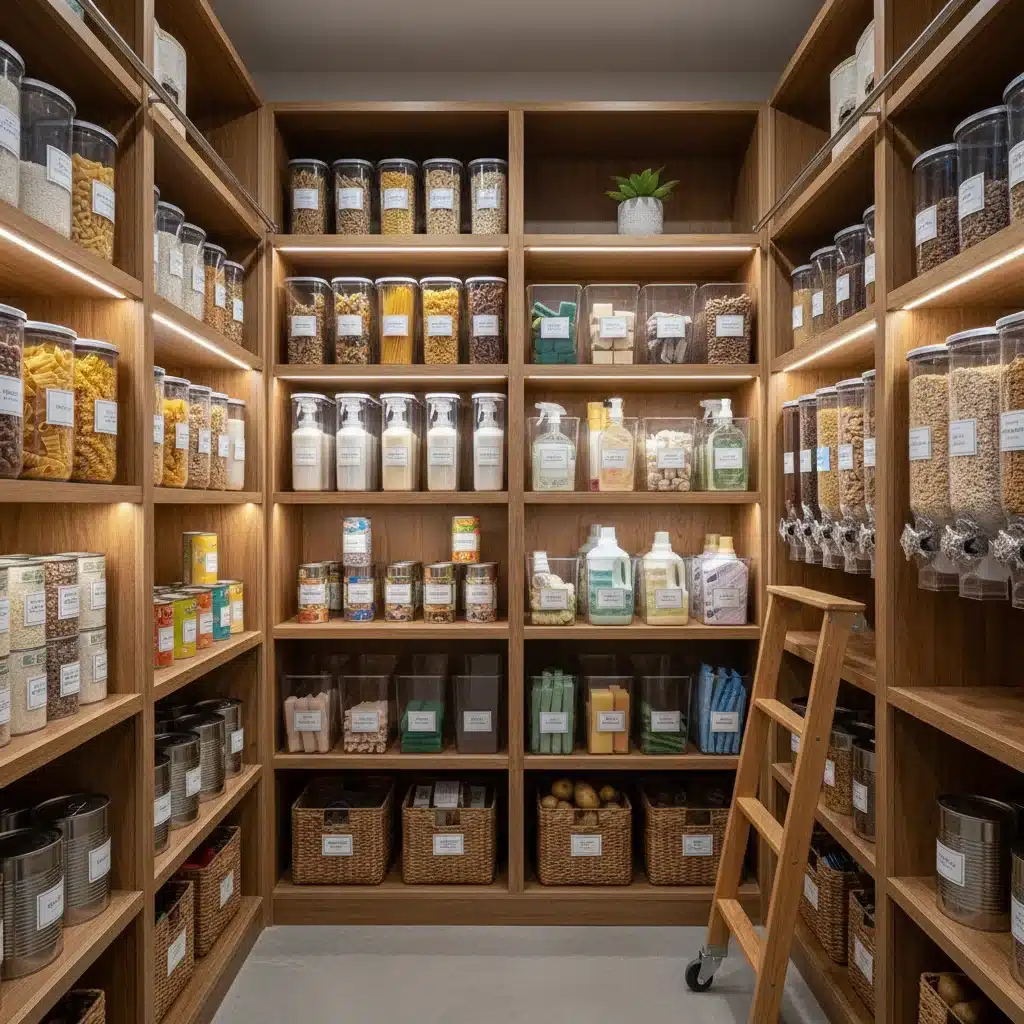 Organized pantry with bulk food storage
