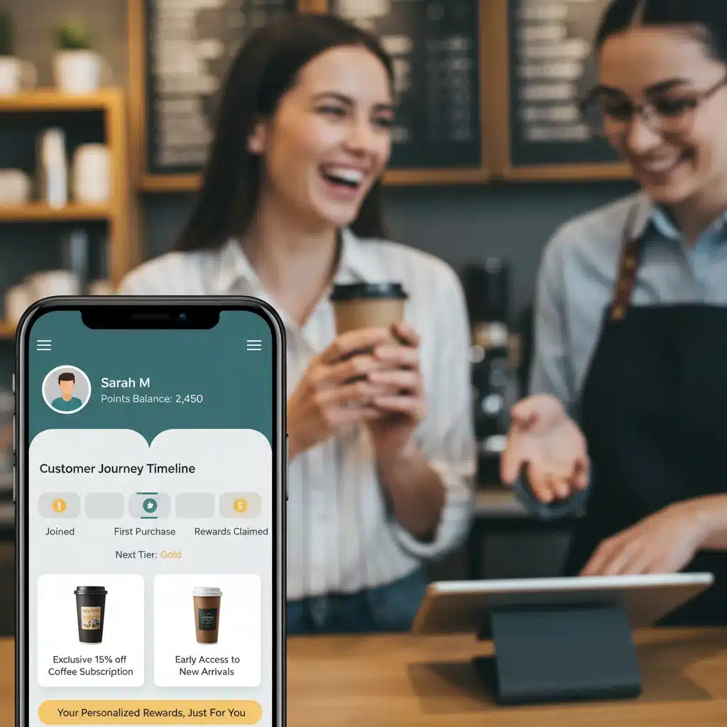 Smartphone displaying personalized customer journey, highlighting technology's role in experience.