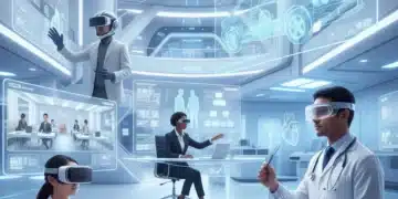People using VR for education, healthcare, remote work, and design in 2026