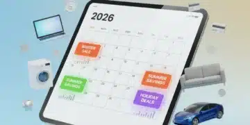 2026 seasonal sales calendar highlighting optimal buying times for major purchases.