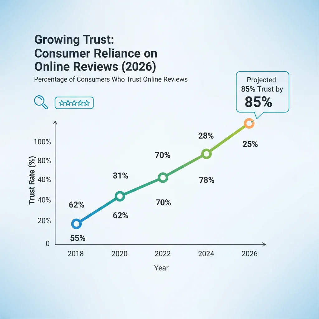 Graph showing increasing consumer trust in online reviews