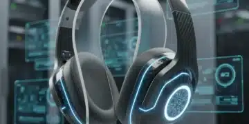 Futuristic wireless headphones with advanced features