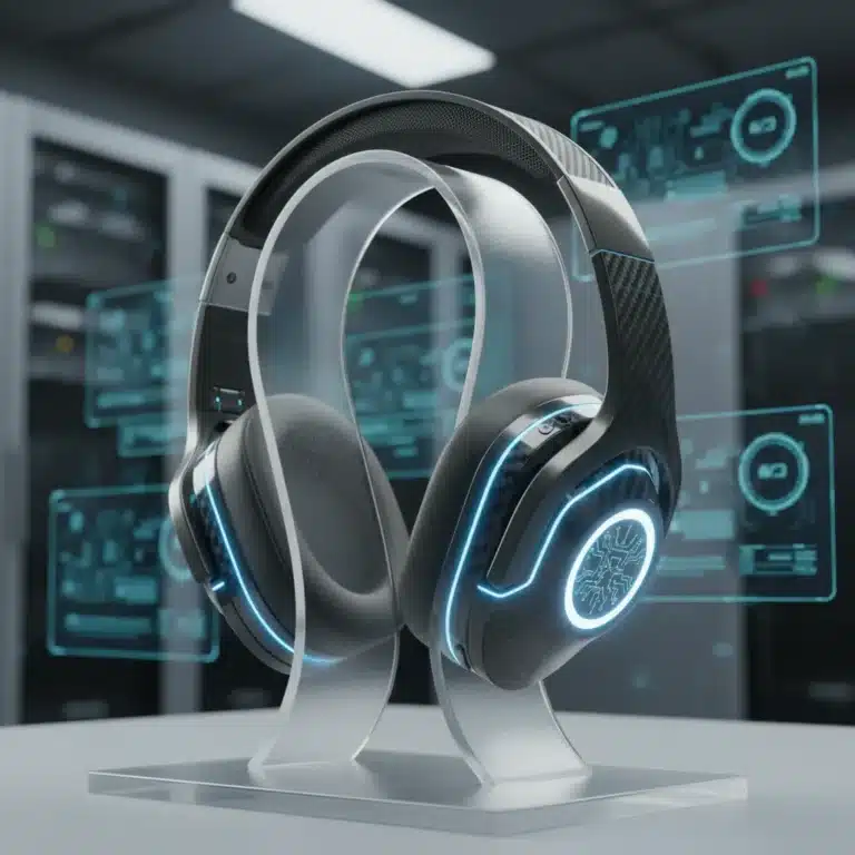 Futuristic wireless headphones with advanced features