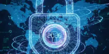 Digital padlock symbolizing robust online security and data protection in 2026