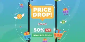 Smartphone displaying price drop alert notification for online shopping savings